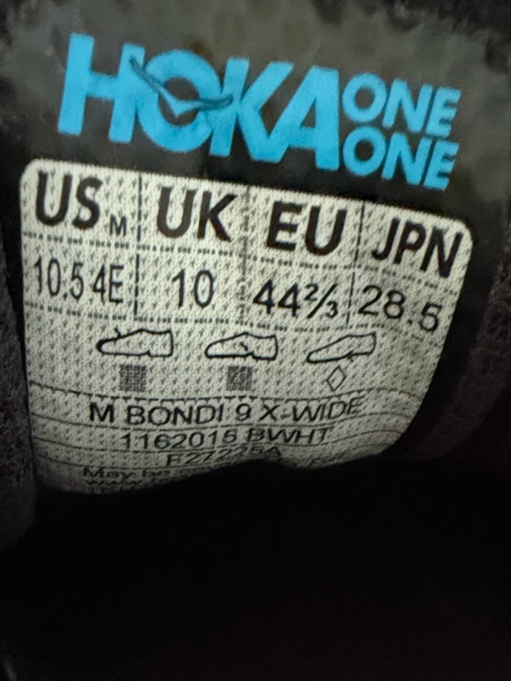 HOKA Bondi 9 X-Wide Men’s Size 10.5 4E Black White Running Shoes 👟 - Picture 8 of 8